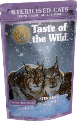 TASTE OF THE WILD POUCH GATO ESTERILIZADO ALL LIFE STAGES 85 GR1