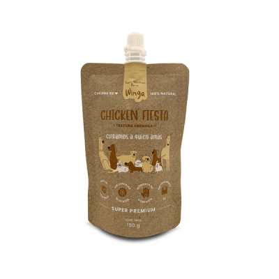 WINGA POUCH CHICKEN FIESTA PERRO 180 GR