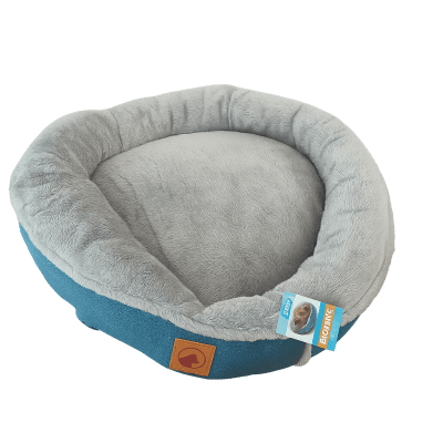 CAMA CIRCULAR PERRO AZUL L
