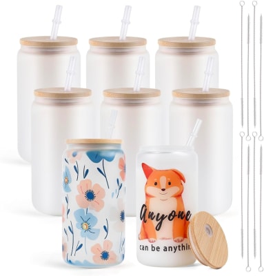 Vaso de Vidrio Esmerilado 16oz (con caja individual)