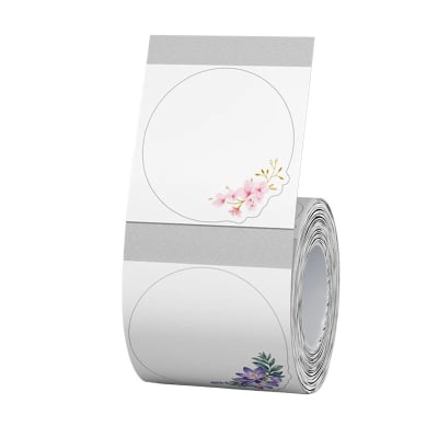 Rollo de etiquetas Diseño Floral Transparente Niimbot B21/B13