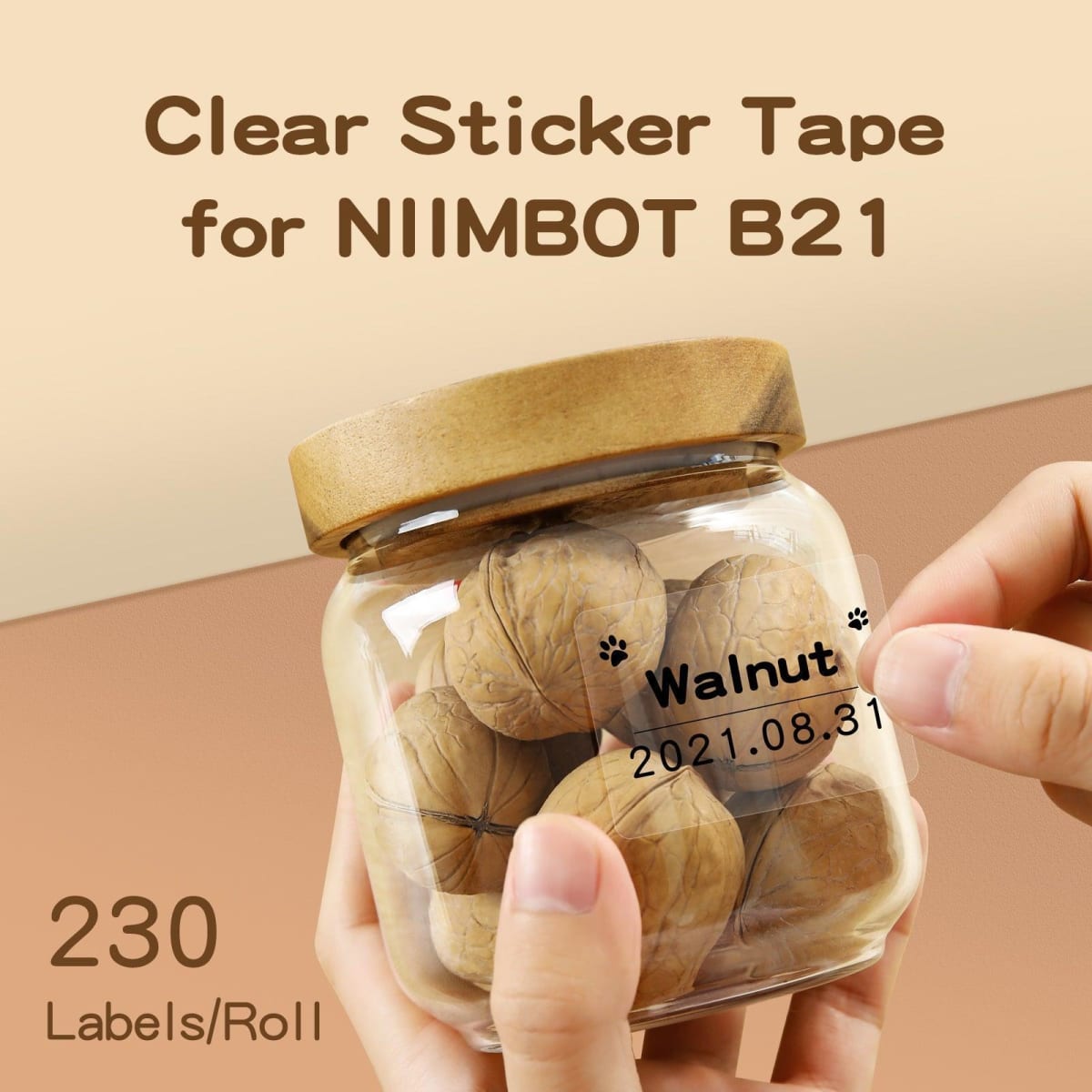 Rollo de etiquetas Transparente Niimbot para B21/B13