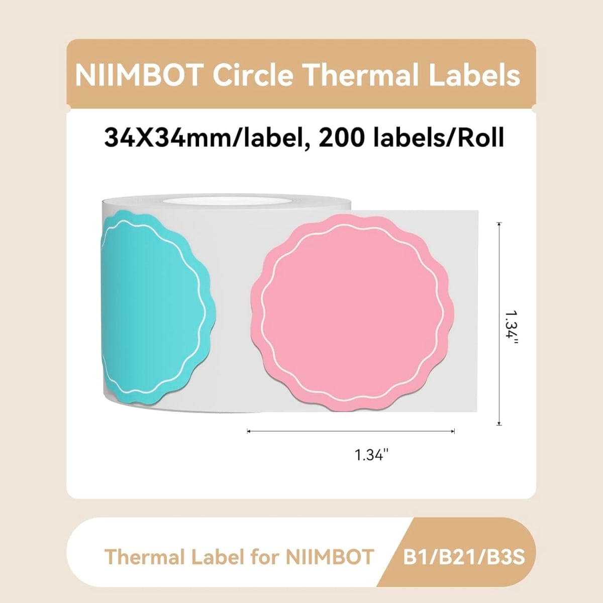 Rollo de Etiquetas Color Niimbot Para B21/B14