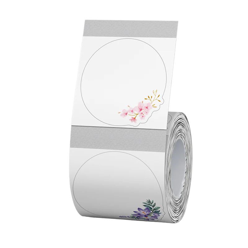 Rollo de etiquetas Diseño Floral Transparente Niimbot B21/B1 2