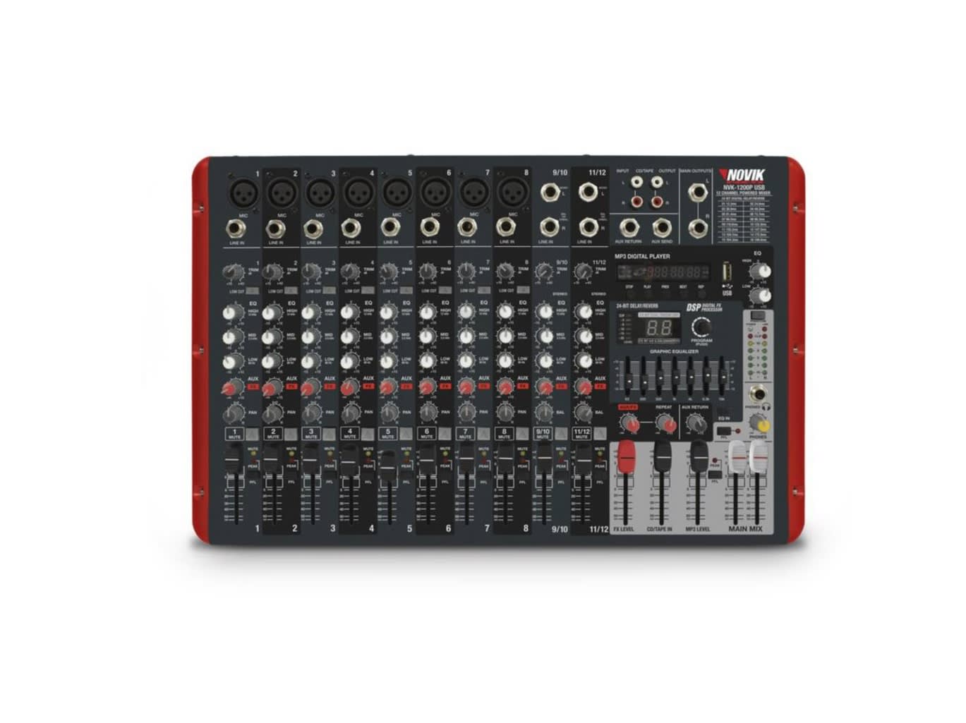 CONSOLA POWER MIXER NOVIK 1200P TIENDA DE MÚSICA OASIS BLACK