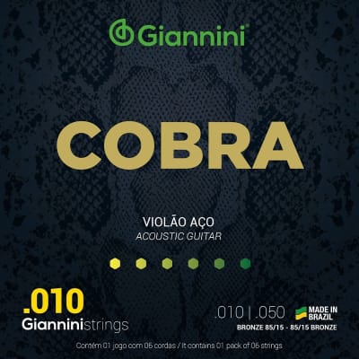 CUERDAS DE GUITARRA ELECTROACÚSTICA 010-050 GIANNINI