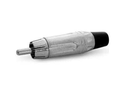 CONECTOR RCA METALICO CON PROTECCION NEGRO