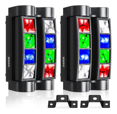 Mini Spider Rgbw Efectos Luz 8x3w Dmx512 LED Luces DJ, 2 unidades