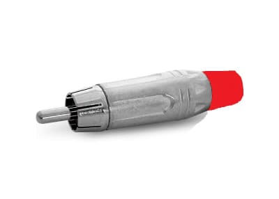 CONECTOR RCA METALICO CON PROTECCION ROJO