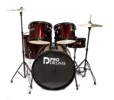 BATERIA ACÚSTICA 5 PCS ROJO VINO PRODRUMS