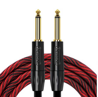 CABLE PLUG A PLUG 6 MTS MONO TELA ROJO 6.3MM