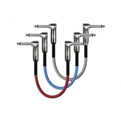 PACK 3 CABLES PATCH 6.3 MONO 1 MTS METALICOS TELA