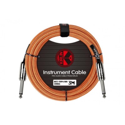 CABLE PLUG 6.3 MONO A PLUG 6.3 MONO 3 MTS TELA NARANJA  KIRLIN