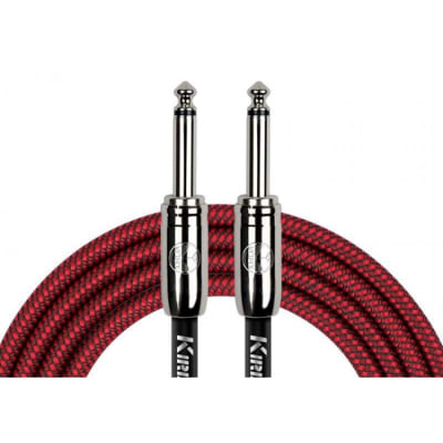 CABLE PLUG A PLUG 6 MTS MONO TELA ROJO 6.3MM KIRLIN