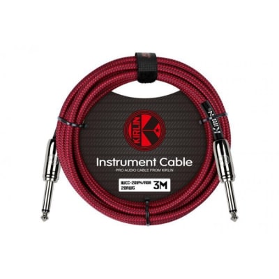 CABLE PLUG 6.3 MONO A PLUG 6.3 MONO 3 MTS TELA ROJO  KIRLIN