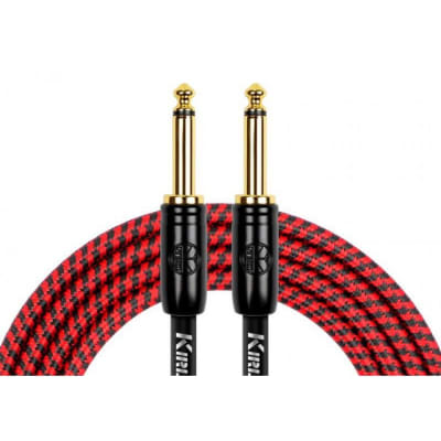 CABLE DE PLUG A PLUG 3 MTS TELA ROJO PREMIUN KIRLIN
