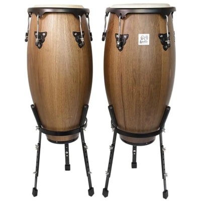 Set conga 10x11xH28'' café madera + stand