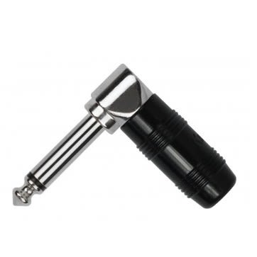 CONECTOR KIRLIN PLUG 6.3MM MONO EN ANGULO MRTALICO NEGRO