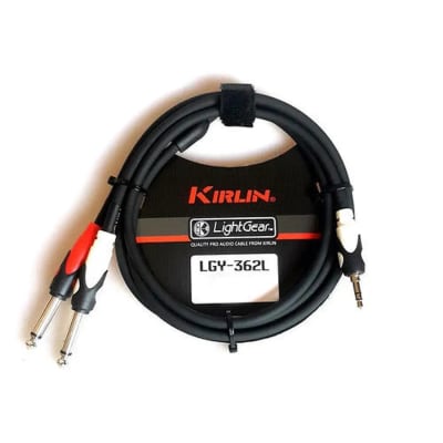 CABLE DE 2 PLUG 6.3MM MONO A 1 PLUG 3.5MM STEREO 2 MTS KIRLIN