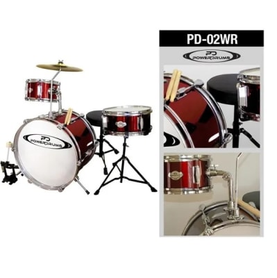 BATERIA PARA NIÑOS POWERDRUMS PD-02 ROJO