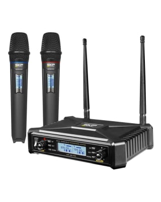 MICRÓFONOS INALÁMBRICOS UHF DOBLE 600 PRO SKP