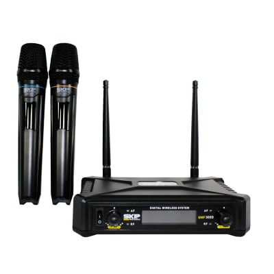 MICRÓFONOS INALÁMBRICOS DOBLE UHF 300D SKP