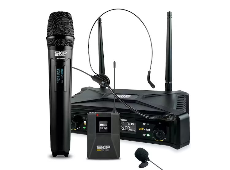 MICROFONO INALAMBRICO SKP UHF-400D4
