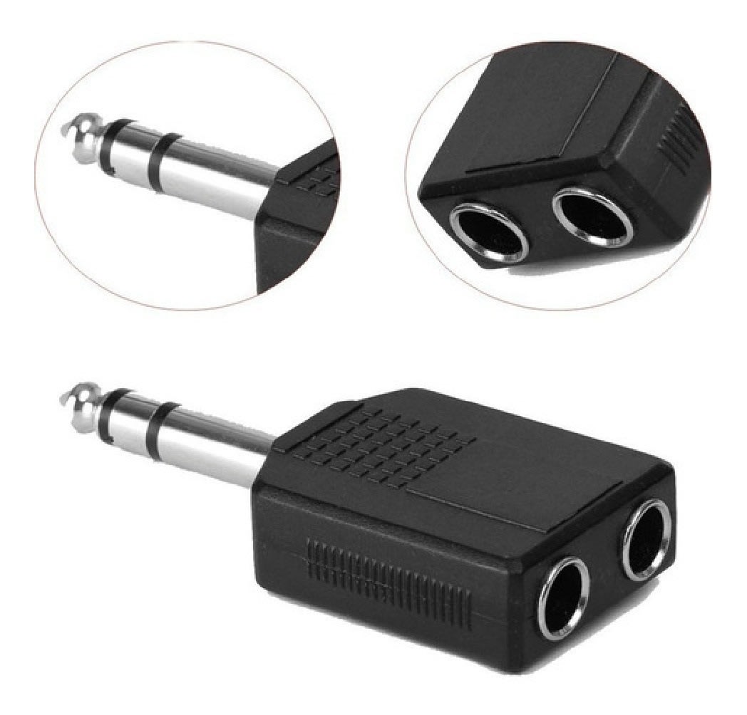 ADAPTADOR DE 2 PLUG 6.3 MONO A PLUG STEREO 6.31