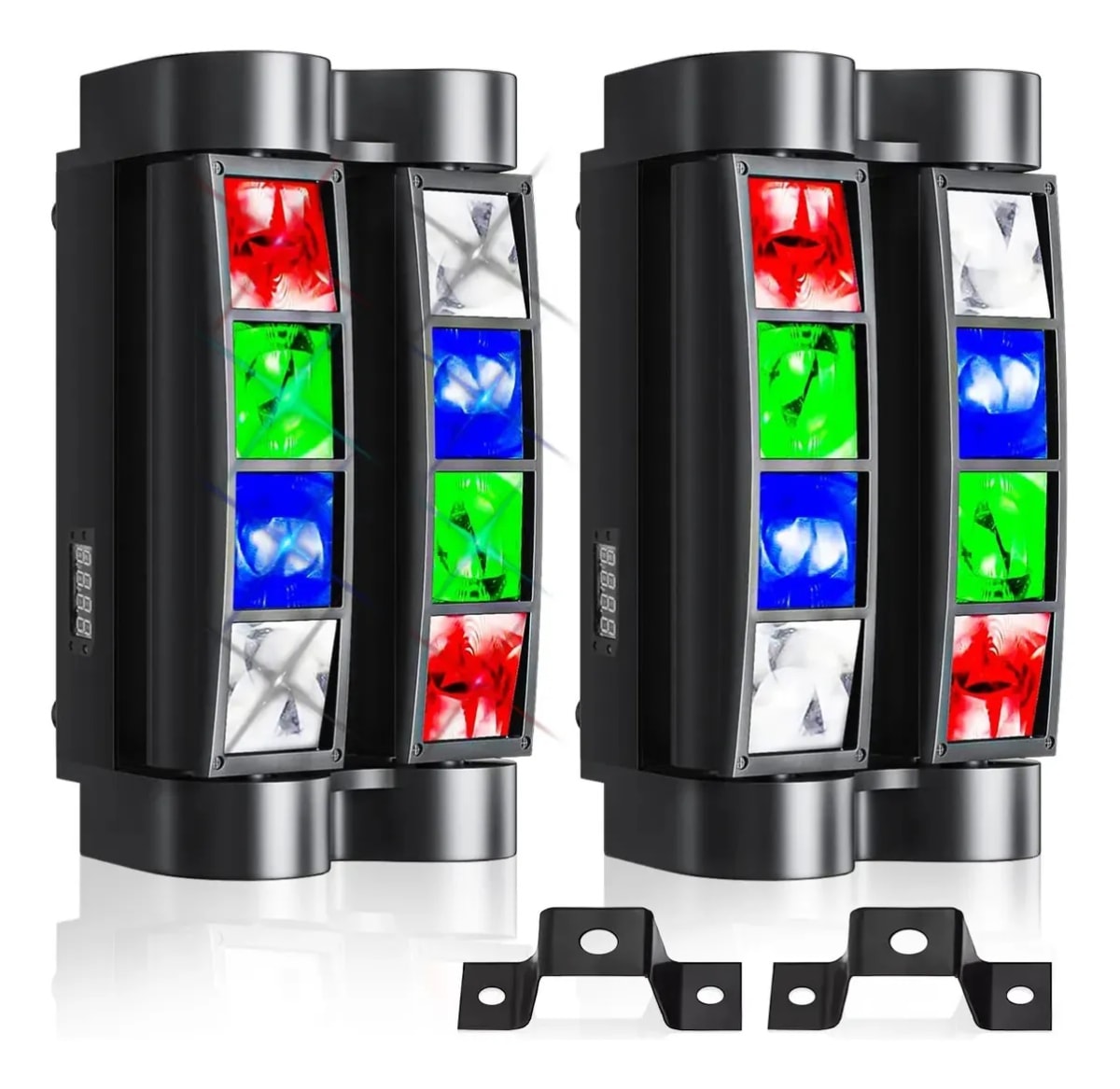Mini Spider Rgbw Efectos Luz 8x3w Dmx512 LED Luces DJ, 2 unidades1