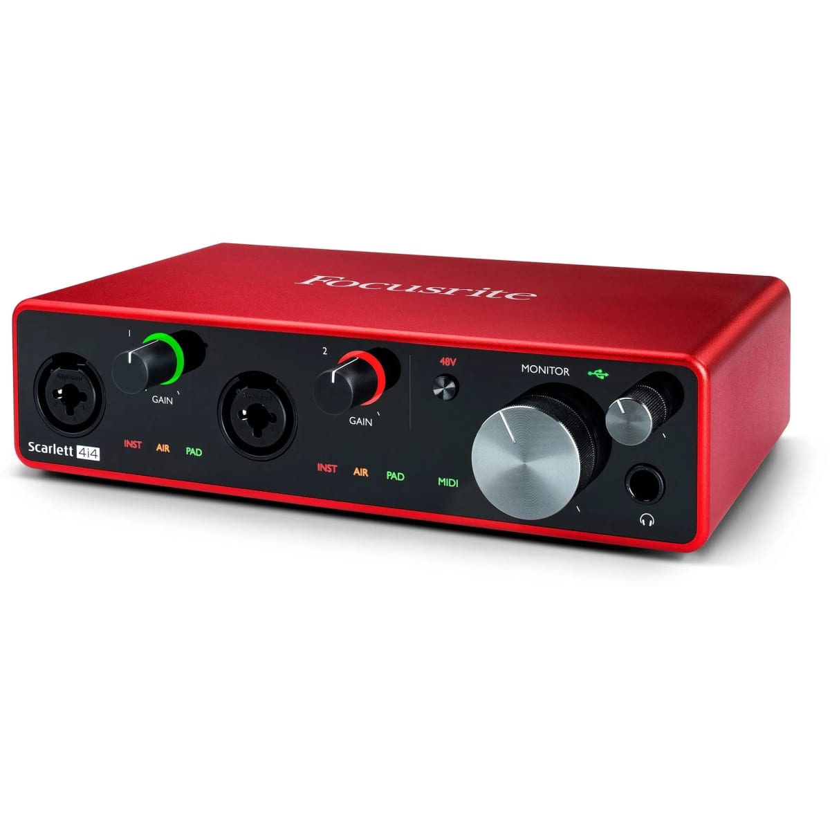 Interfaz de audio Focusrite Scarlett 4i4 de 3ra generación1