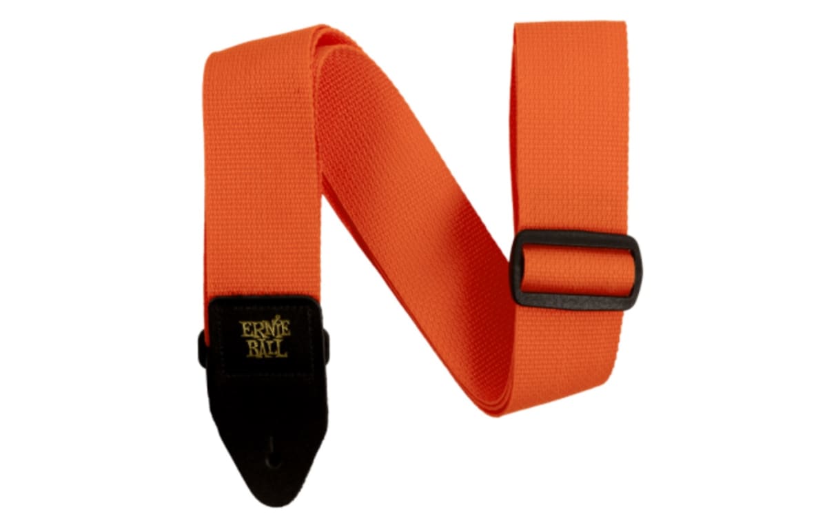 ERNIE BALL (5353) POLYPRO GUITAR STRAP-ORANGE BLACK1