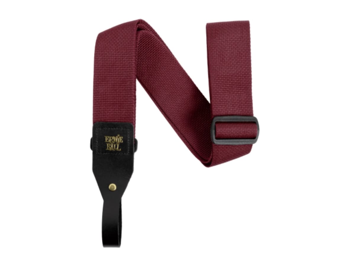 ERNIE BALL (5367) POLYPRO ACOUSTIC GUITAR STRAP-BURGUNDY1