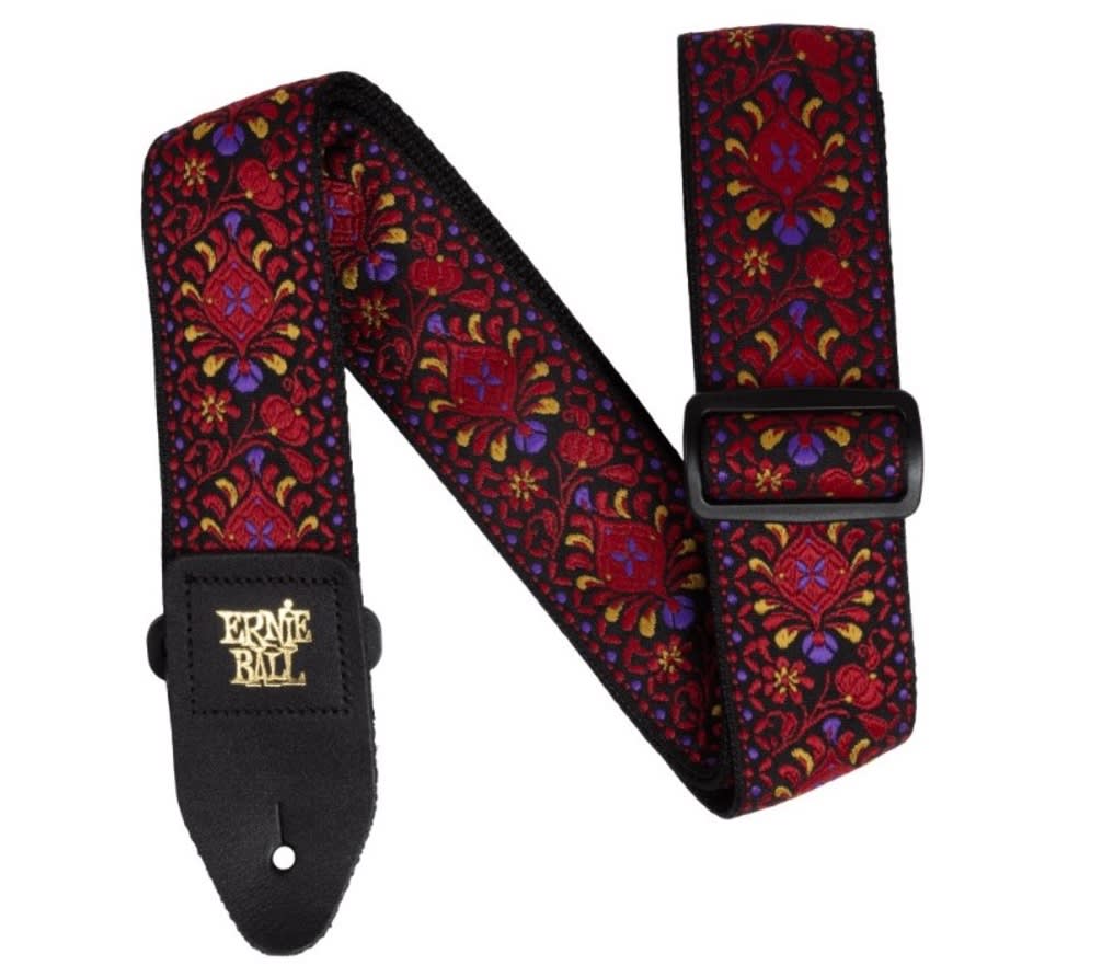 ERNIE BALL (P05369)CLASSIC JACQUARD GUITAR/BASS STRAP - CRIMSON ROYAL BLOOM1