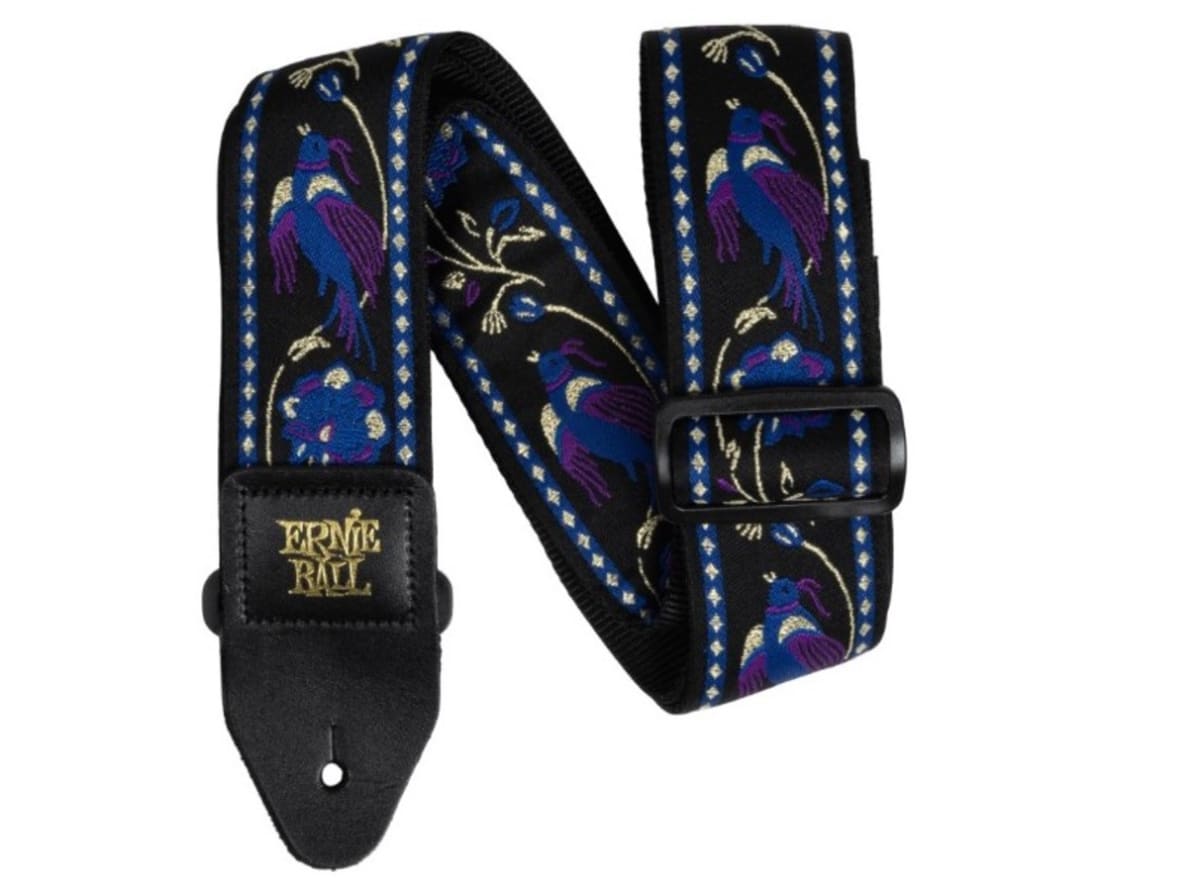 ERNIE BALL (P05371) CLASSIC JACQUARD GUITAR/BASS STRAP- PURPLE PLEASANT PHEASANT1