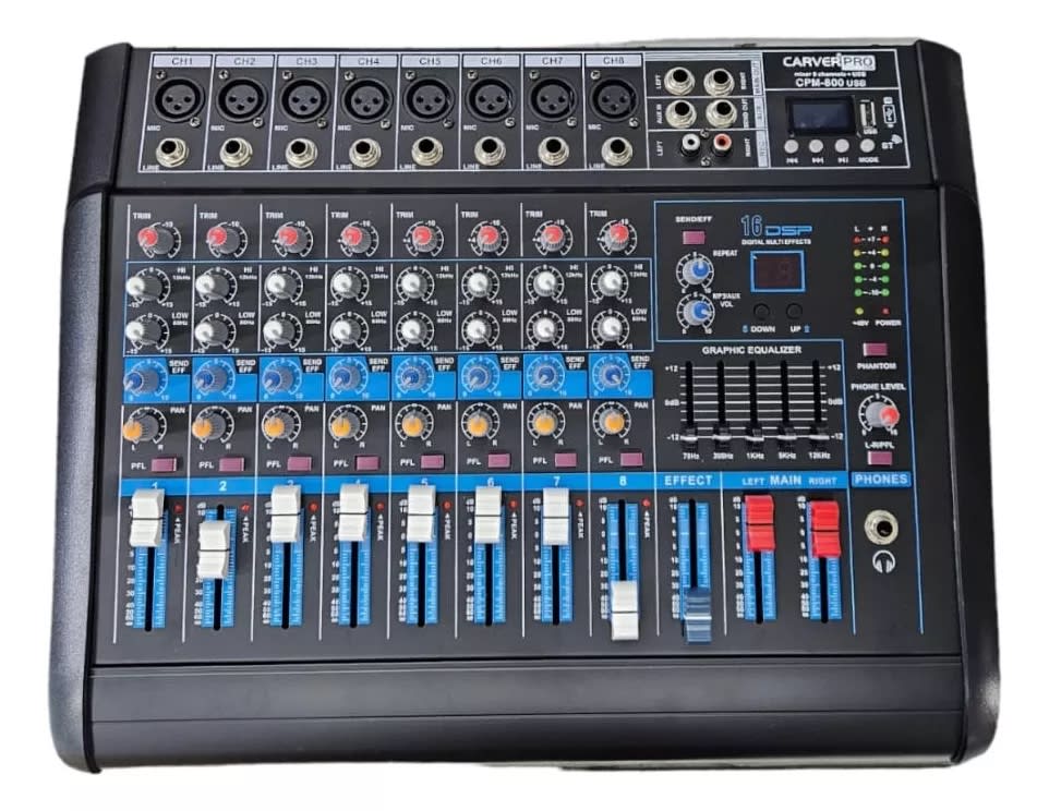 POWER MIXER 8CH BT-MP3 CARVER PRO CPM8001