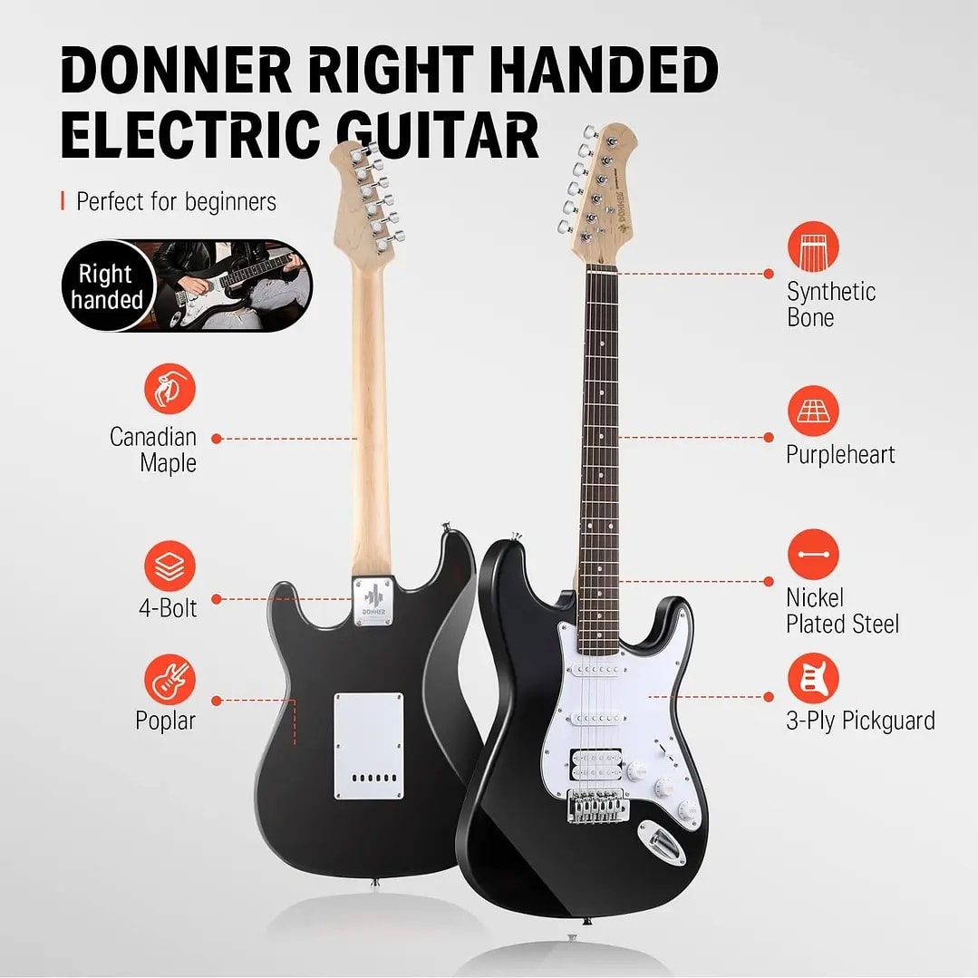 Pack Guitarra Electrica Negra DST-100B EC10993