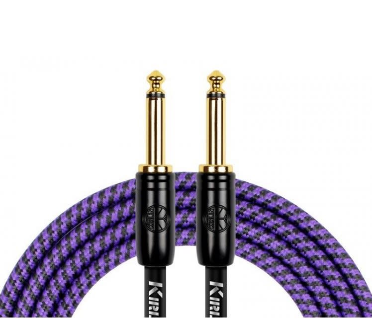 CABLE PLUG A PLUG 3 MTS MONO TELA PURPURA 6.3MM1