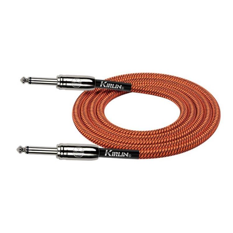 CABLE PLUG 6.3 MONO A PLUG 6.3 MONO 3 MTS TELA NARANJA  KIRLIN2