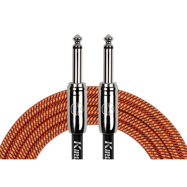 CABLE PLUG 6.3 MONO A PLUG 6.3 MONO 3 MTS TELA NARANJA  KIRLIN3