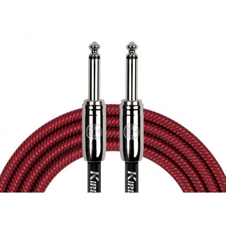 CABLE PLUG 6.3 MONO A PLUG 6.3 MONO 3 MTS TELA ROJO  KIRLIN1
