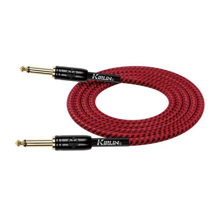 CABLE DE PLUG A PLUG 3 MTS TELA ROJO PREMIUN KIRLIN2
