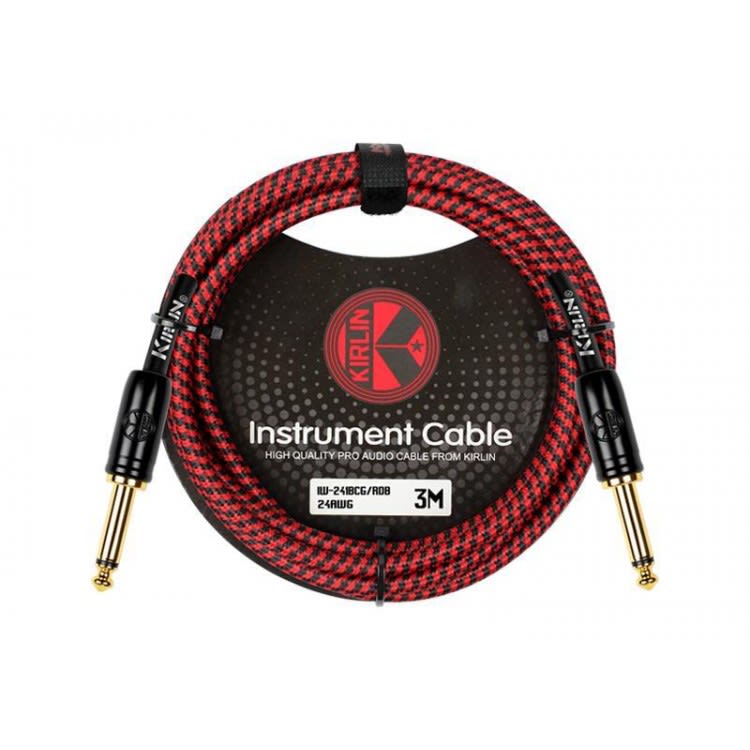 CABLE DE PLUG A PLUG 3 MTS TELA ROJO PREMIUN KIRLIN3