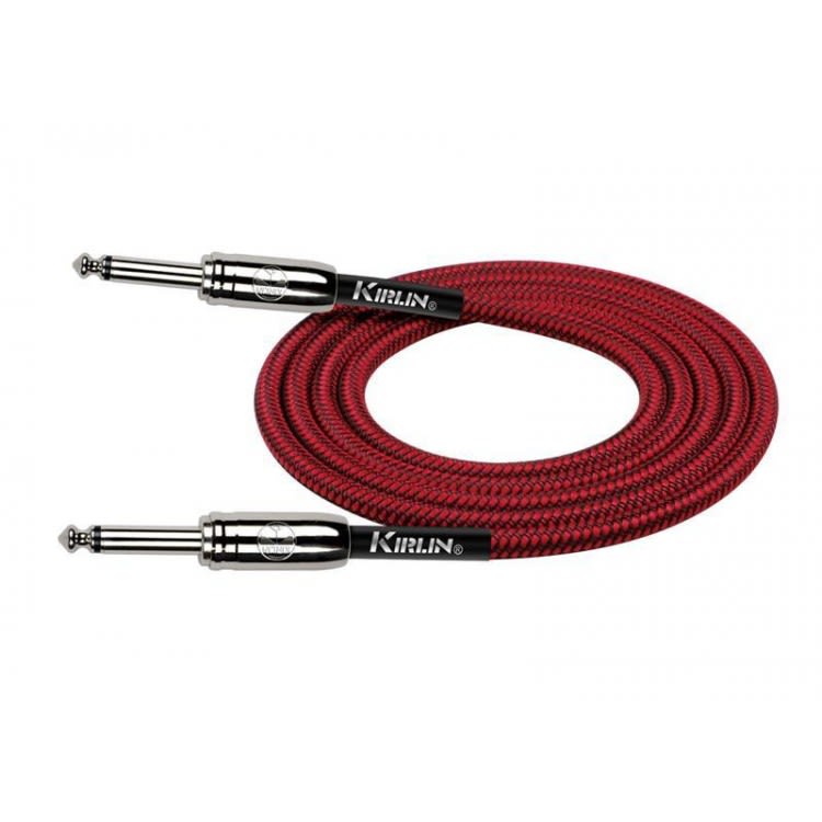 CABLE PLUG 6.3 MONO A PLUG 6.3 MONO 3 MTS TELA ROJO  KIRLIN3