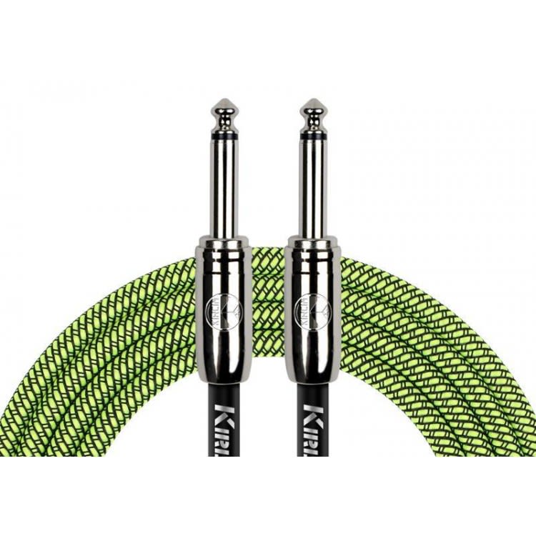 CABLE PLUG 6.3 MONO A PLUG 6.3 MONO 3 MTS TELA VERDE  KIRLIN1