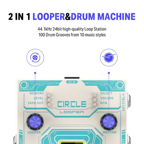 Pedal de guitarra looper Circle Donner5