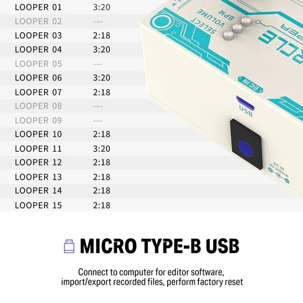 Pedal de guitarra looper Circle Donner1