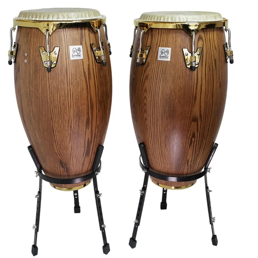 Set conga 11.75 & 12.5xH30'' café oscuro + stand1