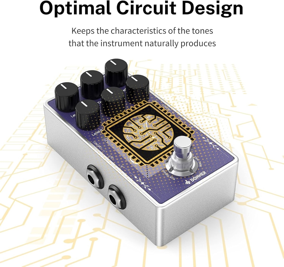 Pedal de Delay STEREO White Tape Donner4