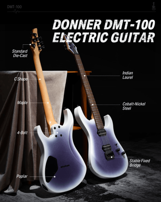 Guitarra Electrica Donner DMT-101B Metal2