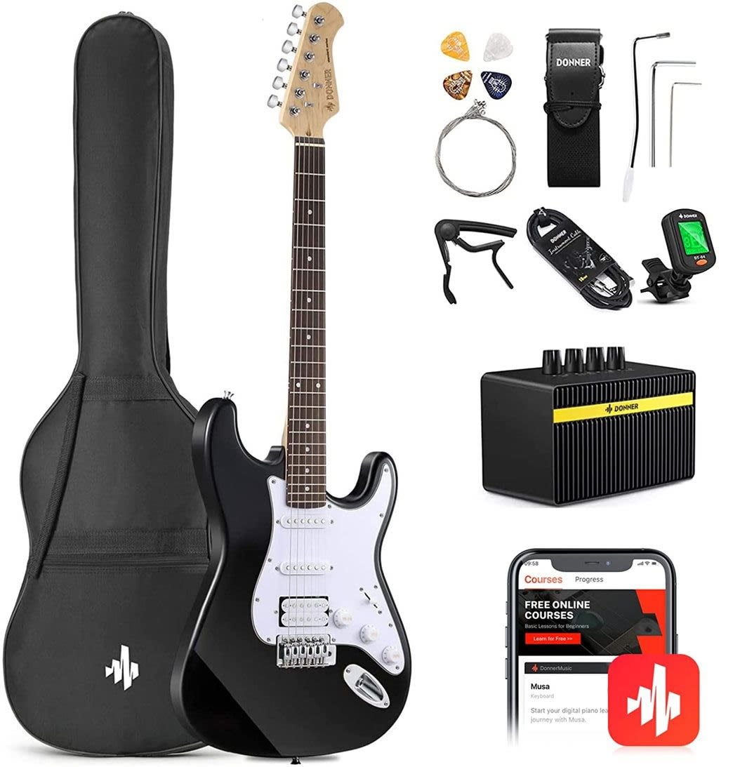 Pack Guitarra Electrica Negra DST-100B EC10991